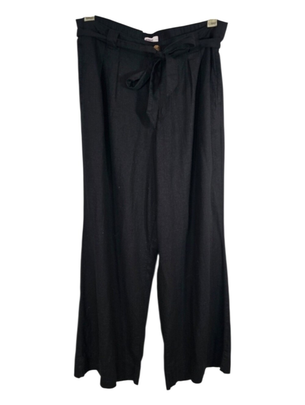 Sonoma Black Linen Blend Pull-on Wide Leg Pants Women's Size‎ L